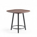 Square wooden side table with metal legs in walnut finish 75 x 75 x 75cm