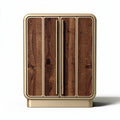 Wooden cabinet with gold accents for storage 80 x 40 x 100cm