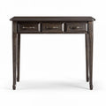Dark wood console table with three drawers for entryway and living room purposes 100 x 40 x 76cm